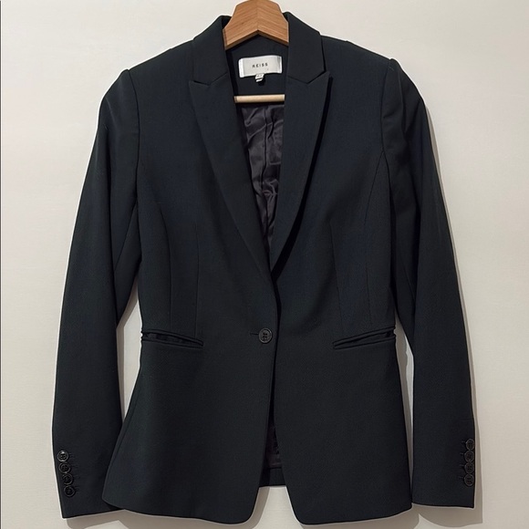 Reiss Pinetta Black Classic Blazer Size 2 - Picture 4 of 10